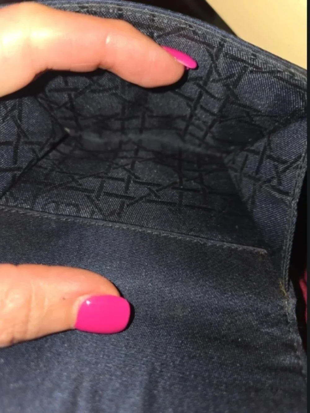 Cute Dior compact wallet Navy blue